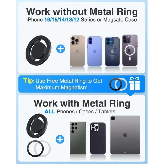 For Magsafe 360 Degree Car Dash Phone Holder for Driving Navigation Magnetic Cell Phone mount Clip on Dashboard For iPhone 16 15