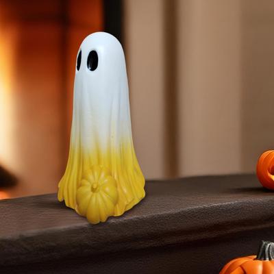 1/3Pcs Colorful Ghost Ornament with Pumpkin Decor Resin Desktop Decoration Halloween Props Whimsical Figurines