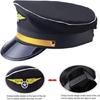 Captain Costume Accessories Captain Hat Uniform Epaulets Embroidered Applique Glasses Neck Tie for Men Cosplay