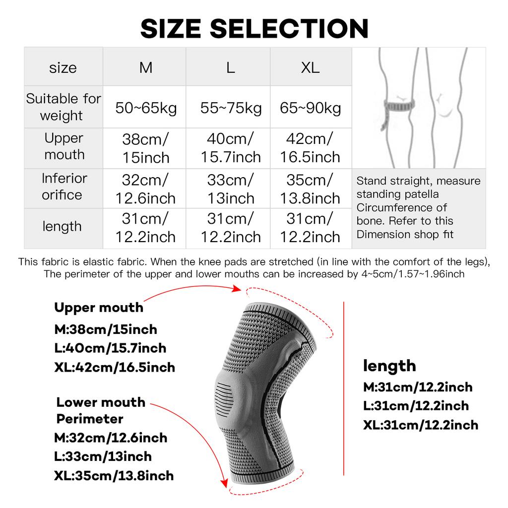 1 PC Knee Pads Strap Patella Medial Support Meniscus Silicone Compression Protection Sport Knee Braces Basketball Running Prot