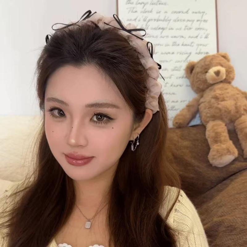 High Crown Comb Women's Mesh Bow Headband Create a Sweet Retro Hair Accessory