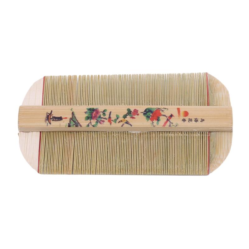 

Бамбуковая расческа от вшей Двусторонняя Сверхгустые зубья Удаляет перхоть Очищение кожи головы Массажная расческа Удаление блох Инструмент для волос