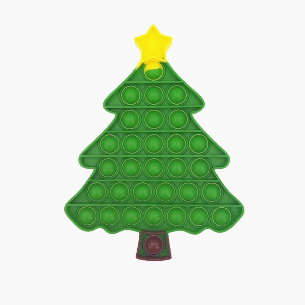 Fashion Baby Sensory Anti Stress Relief Toy Christmas Tree Shape Push Pops Bubble Fidget Toys