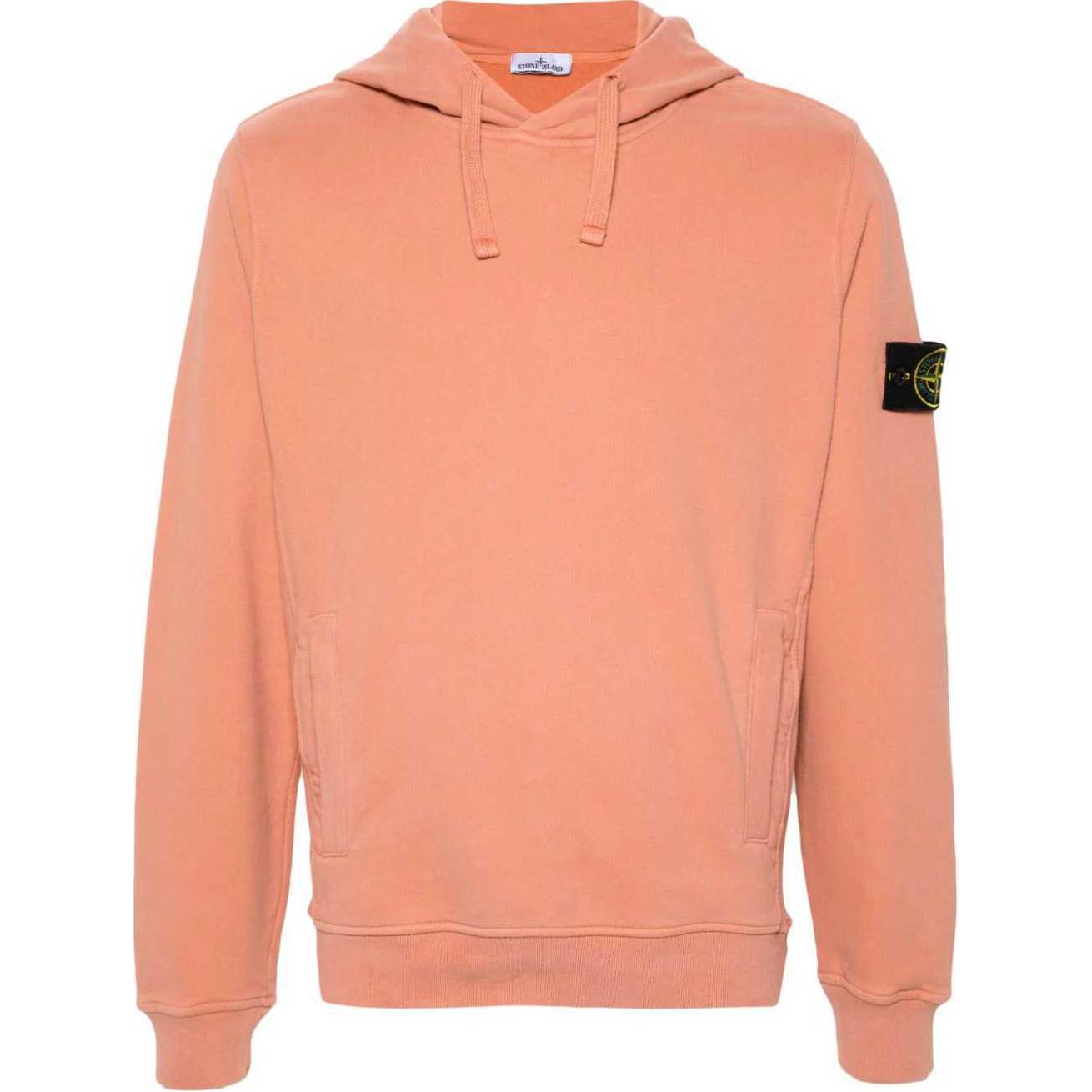 

Stone Island FW24 Solid Color Drawstring Hooded Logo Print Pullover Long Sleeve Sweater Men sweater Orange 811560820-V0032 M