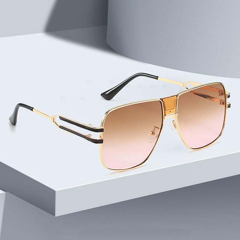 Fashionable High-End Oval Shaped Sunglasses For Women With Unique Golden Frame Delicate Frame Design Paired Women Sunglasses