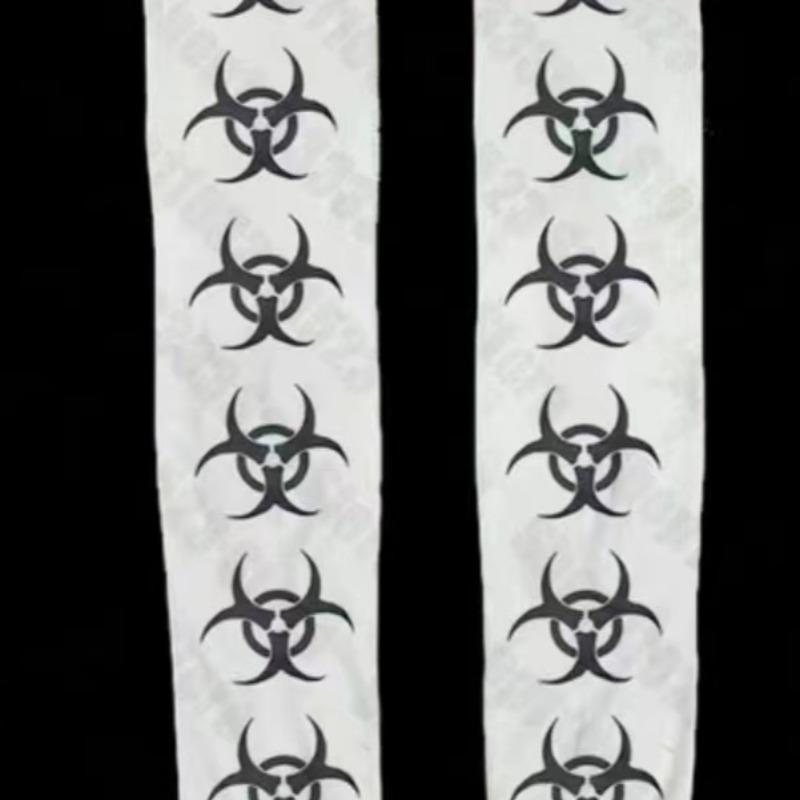 Weiße Sexy Subkultur Graffiti Punk Print Lange Socken Über Knie Oberschenkelhohe Strümpfe Y2K Cosplay Niedliche Socken Kawaii