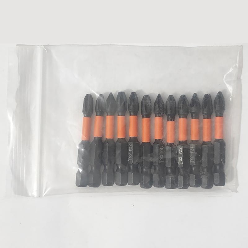 10Pcs Impact Antislip Screwdriver Bits 1/4inch Hex Shank Magnetic Tips Crossing Screwdriver Bits Set Impact Bit