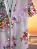 Fashionable Tropical Colorful Floral Print Men'S Casual Shirt - Short-Sleeved Button Design, Suitable for Summer Outdoor And Leisure Wear
