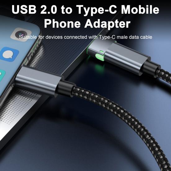 

Data Transfer Adapter Cool Connector Charging High 2 Speed Usb Light To Type-C Adapter Port Mobile