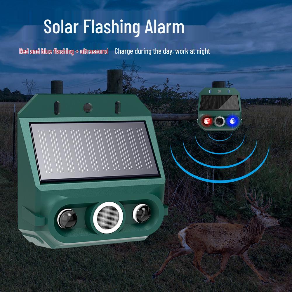 Ultrasonic Solar Animal Repeller with Infrared Sensor and Flashing Bird Deterrent