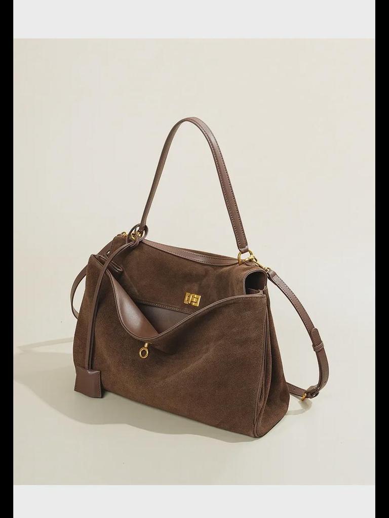High-Grade Suede Leather Underarm Women's Tote - Niche Handbag with Large Capacity