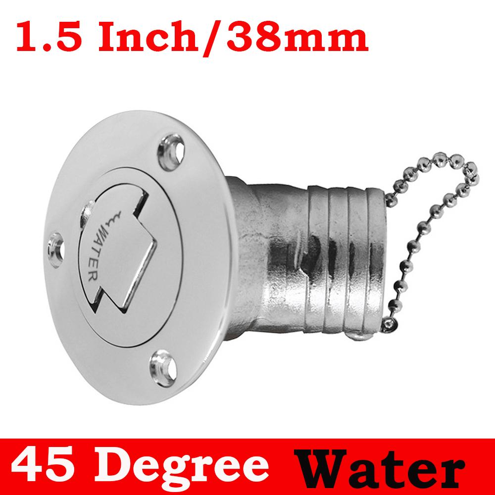 45 Degree Stainless Steel 316 Deck Filler Cap GAS DIESEL FUEL WASTE WATER 38mm 50mm Marine Boat Yacht Hardware Deck Filler