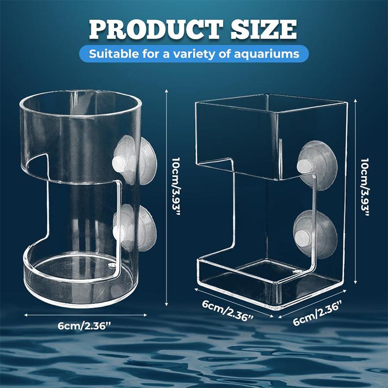 Fish Feeder For Aquarium 2025 Fish Tank Dish Tray With Suction Cup Acrylic Fish Feeding Tube Fish Food Holder