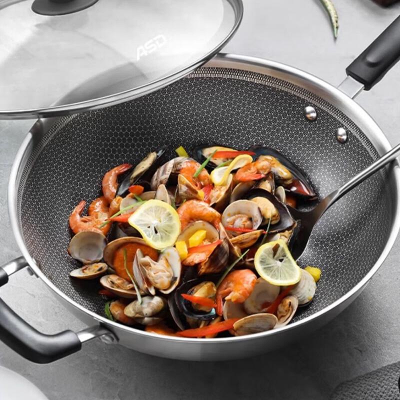 Aishida 304 Stainless Steel Non-stick Wok