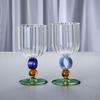 New high borosilicate blue jade glass goblet