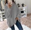 Women Knitted Solid Sweaters Turtleneck Full Sleeve Thick Jumpers Pullovers Loose Casual Splice Sweater Autumn Winter Pullover