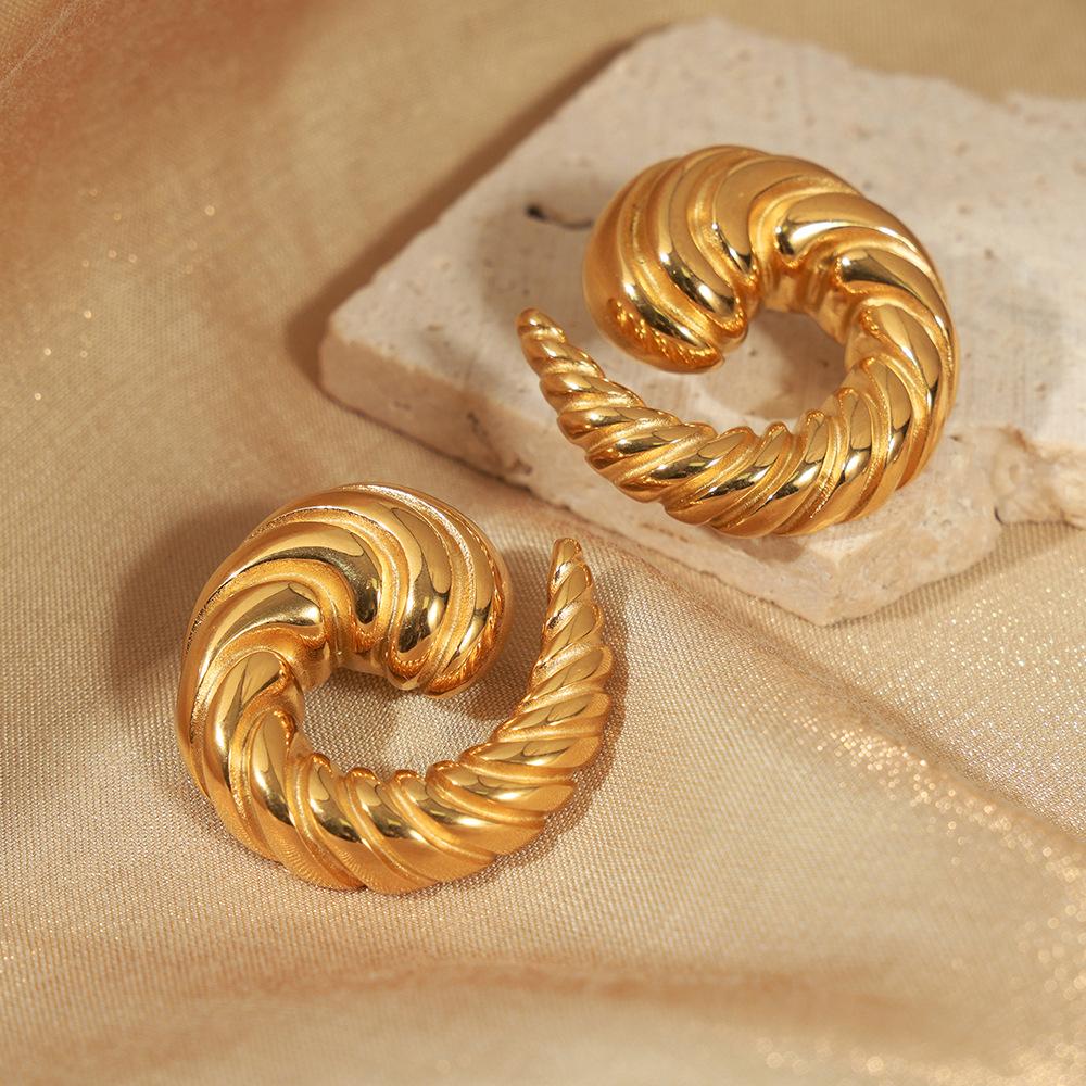 Trend Earrings for Women Stainless Steel Telix Twisted Luxury Stud Earrings Girls High-End Zircon Accessories