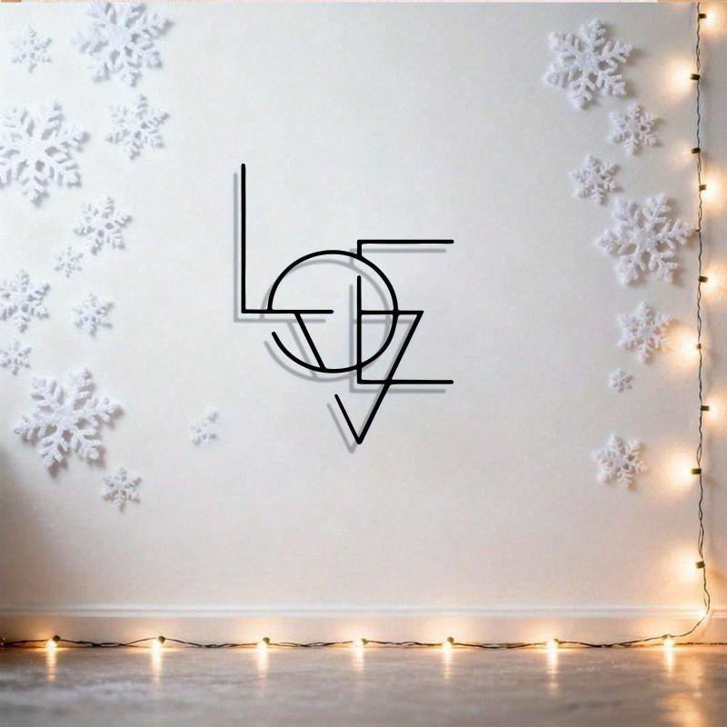 Metal Penguin Wall Art Geometric Vintage Decor Living Room