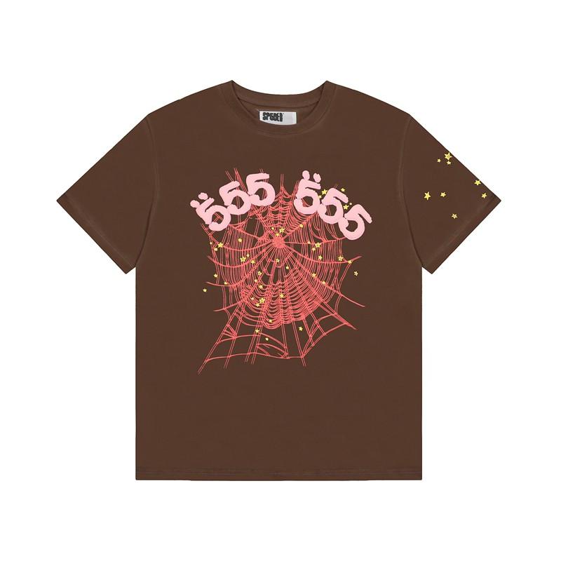 Spider Web Print Loose Fit Unisex Streetwear Short Sleeve T-Shirt Casual Cotton Tee Teens