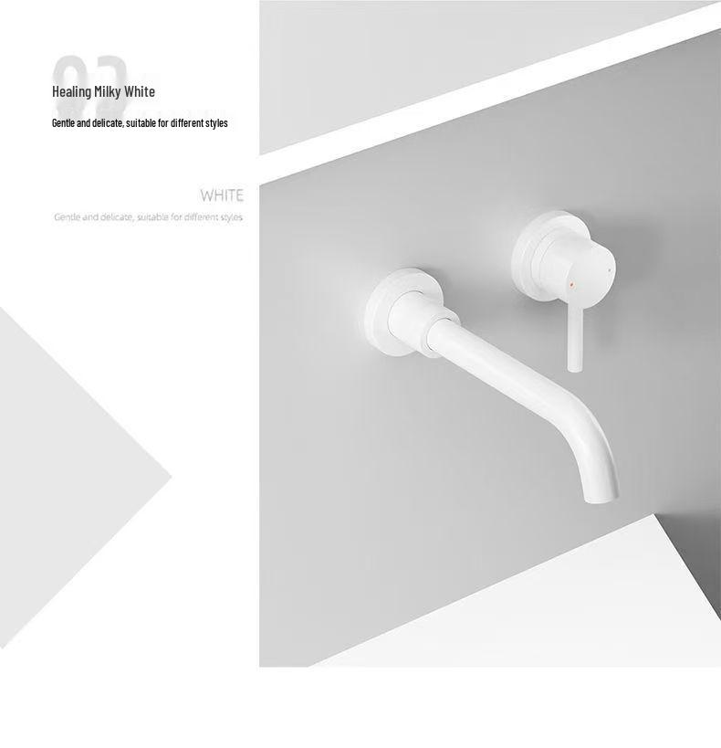 Concealed Wall-Mounted Fine Copper Basin Faucet for Hot/Cold Water
