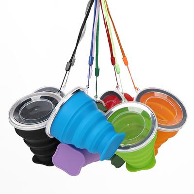200ml Faltbarer Lebensmittelqualität Wasserbecher Reise Silikon Einziehbar Faltbarer Wasserbecher Farbig Tragbar Outdoor Kaffee Mundspülbecher