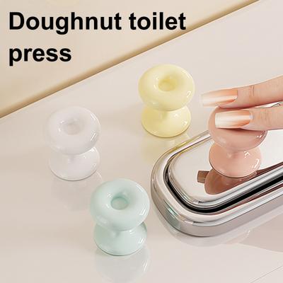 2Pcs Toilet Press Easy To Use Cleaning Tape Toilet Button Switch Donut