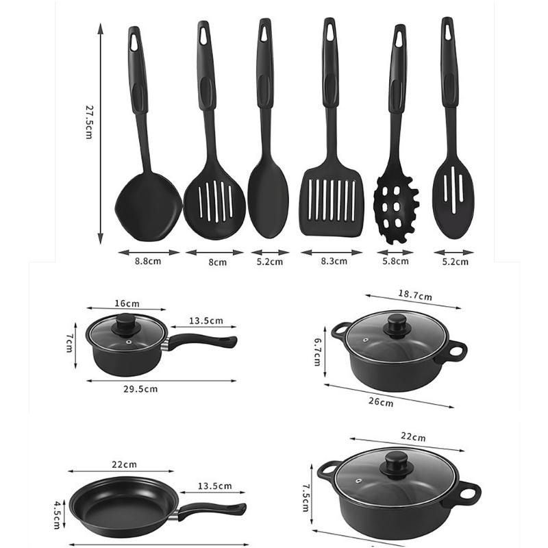 13Pieces Kitchen Utensils Set with Easy Cleaning Nonstick Coating and Comfortable Handle for Busy Cooks