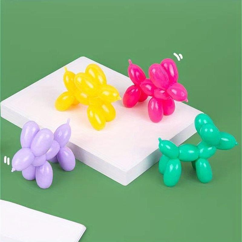 Cane Palloncino Colore Caramella Squishy Morbido TPR Giocattolo da Spremere Sollievo dallo Stress Giocattolo Fidget Animale Cartone Animato Kawaii Sensoriale Decompressione Regalo