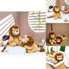Porte-clés Jouet en Peluche Lion Dessin Animé Animal Dessin Animé Peluche Courte Breloque Sac à Dos Cadeau