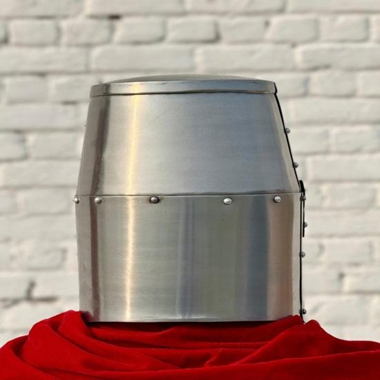Knight Templar Crusader Helmet  Medieval Great Helm, Larp And Cosplay Helmet  Handmade Steel  Brass Best Gift For Him