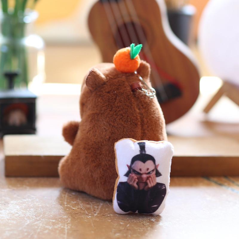 Capybara Aobing Plush Toy Keychain With Wagging Tail Soft Pp Cotton Bag Decor