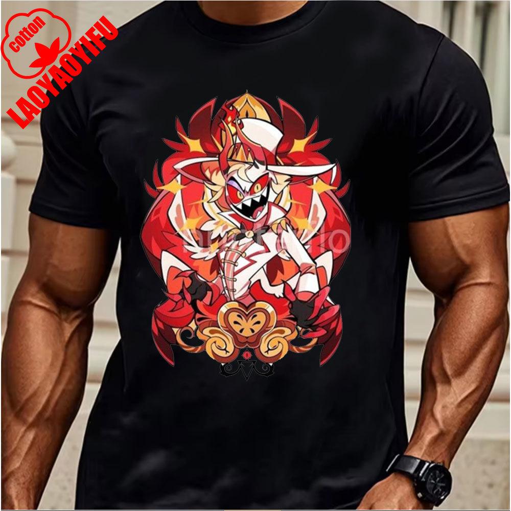 Hazbin Hotel Lucifer 2025 T-Shirt Comfortable Personality High Quality Cotton Tops Two-dimensional Nostalgia Retro Unique