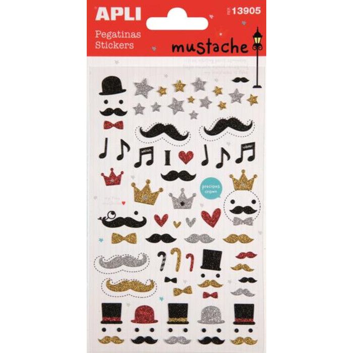 Stickers relief en résine Moustache