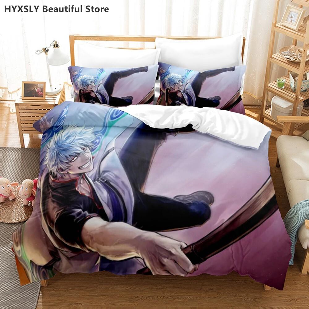 

Gintama Bedding Set Duvet Cover Pillowcases For Adult Kids Single Double Full Queen King Kids Teens Sakata Gintoki Bed Linen 135x200cm 2pcs