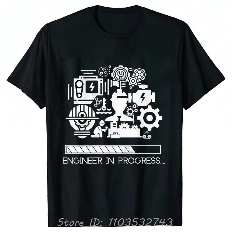 Men's Clothing Street T-shirt Clothes Engineer In Progress Print Cotton Tshirt Summer Harajuku Streetwear Fitness T Shirt Tops