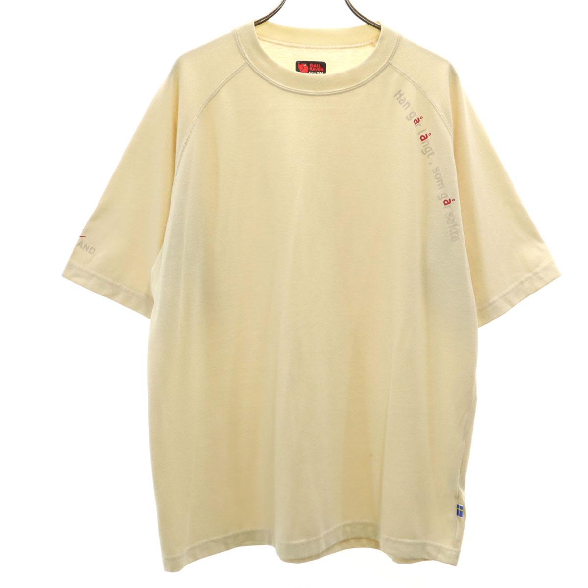 

FJALLRAVEN сделано в Японии Футболка с коротким рукавом LL кремового цвета Мужская Б/У