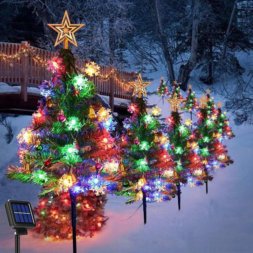 Solar LED Christmas Tree Lights for Outdoor Lawn and Courtyard Decoration