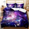3D Galaxy Duvet Cover Set Single double Twin/Queen 2pcs/3pcs/4pcs bedding sets Universe Outer Space Themed Bed Linen 2