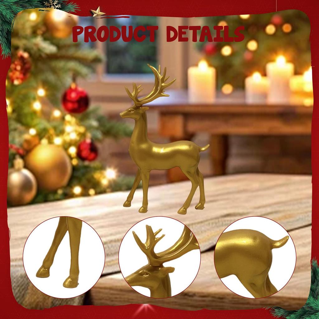 Elk Statue Animal Sculpture Collectable Modern Ornament Art Craft Deer Figurine for Desk TV Cabinet