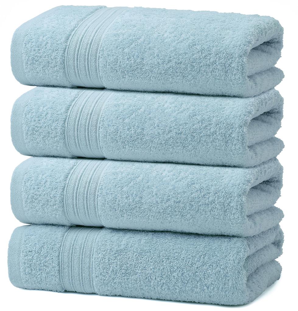 Cotton 4 Piece Hotel Style Bath Towel Set Towel Cotton Popular Fluffy Texture Absorbent Light 100% (Bath Towel, Green)