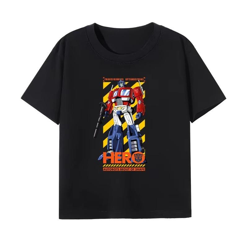 

Transformers Optimus Prime Bumblebee Childrens Tshirt 2026 New Pure Cotton Western Style Parent Child Half Sleeve Top Summer S
