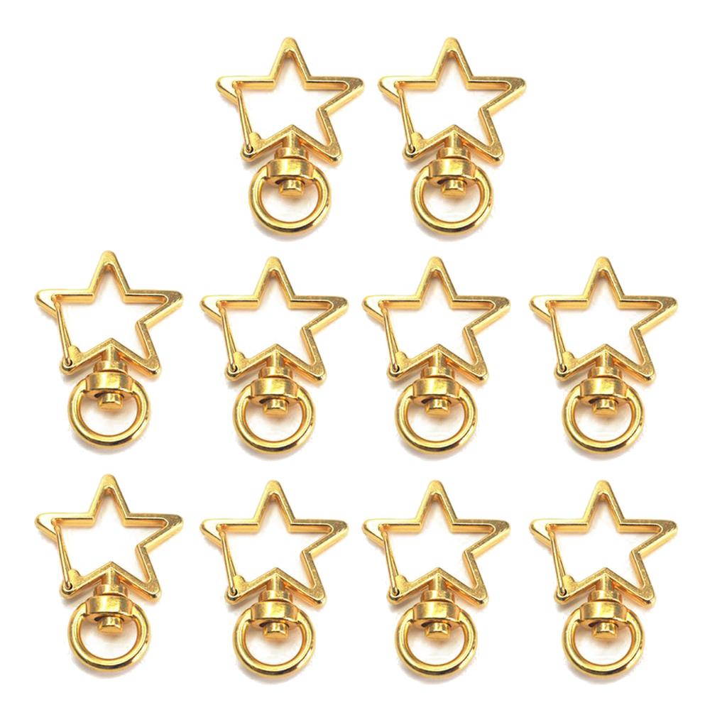 Star/Moon Spring Clasps Keychain DIY Accessories Metal Swivel Lobster Claw Clasps Alloy Material DIY Keychain Supplies