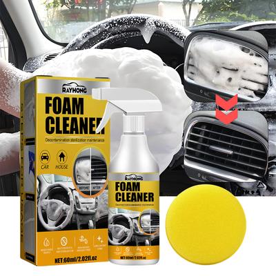 60/100ml Car Interior Leather Clean Multifunctional Foam Cleaner Strong Decontamination Auto Ceiling Seat Cleaning Foam Sprayer