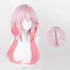 Yuzuriha Inori Cosplay Perücke Anime Lang Pink Farbverlauf Damen Perücke Hitzebeständiges Synthetisches Haar Halloween Party Perücken + Perückenkappe