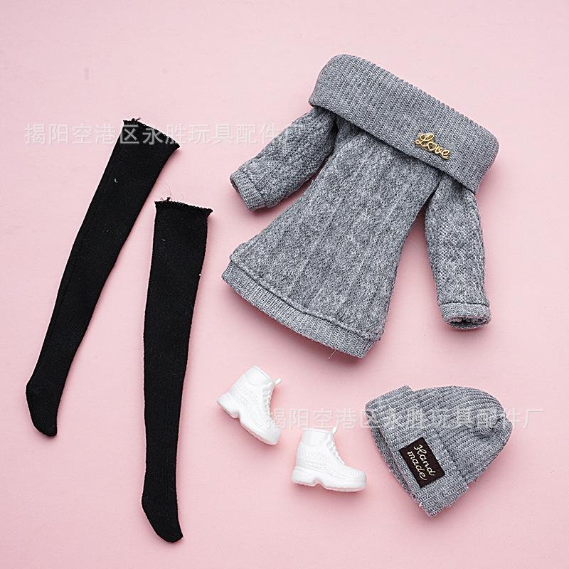 New 6'30cm Doll 11 Inch Mini Baby Clothes Fashionable Wool Jumpsuit Hat Pants Toy