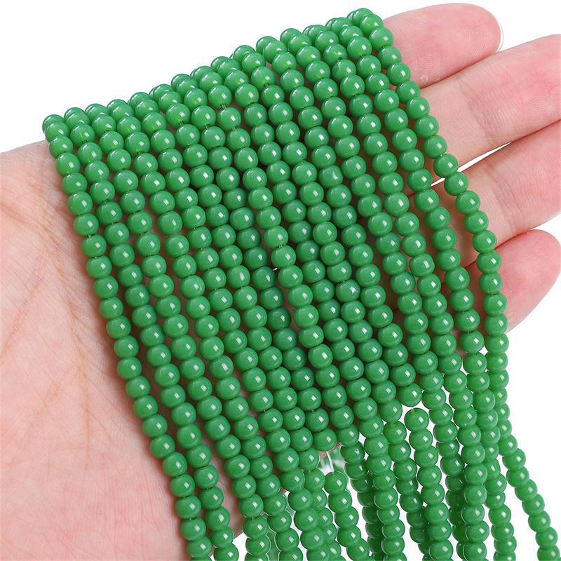 

4 мм имитация нефрита круглые бусины для самостоятельного изготовления украшений: Аксессуары для ожерелий и браслетов 4mm, Hole 1mm, Approx. 95 beads per strand