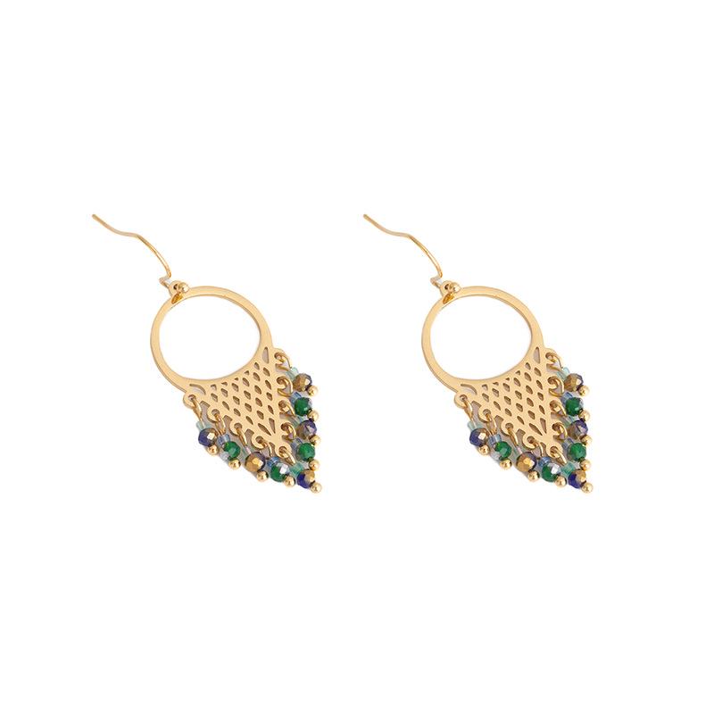 Brincos de Coelho Stud em Aço Inoxidável com Zircônia Azul-Verde Caçador de Sonhos: Moda de Luxo Feminina