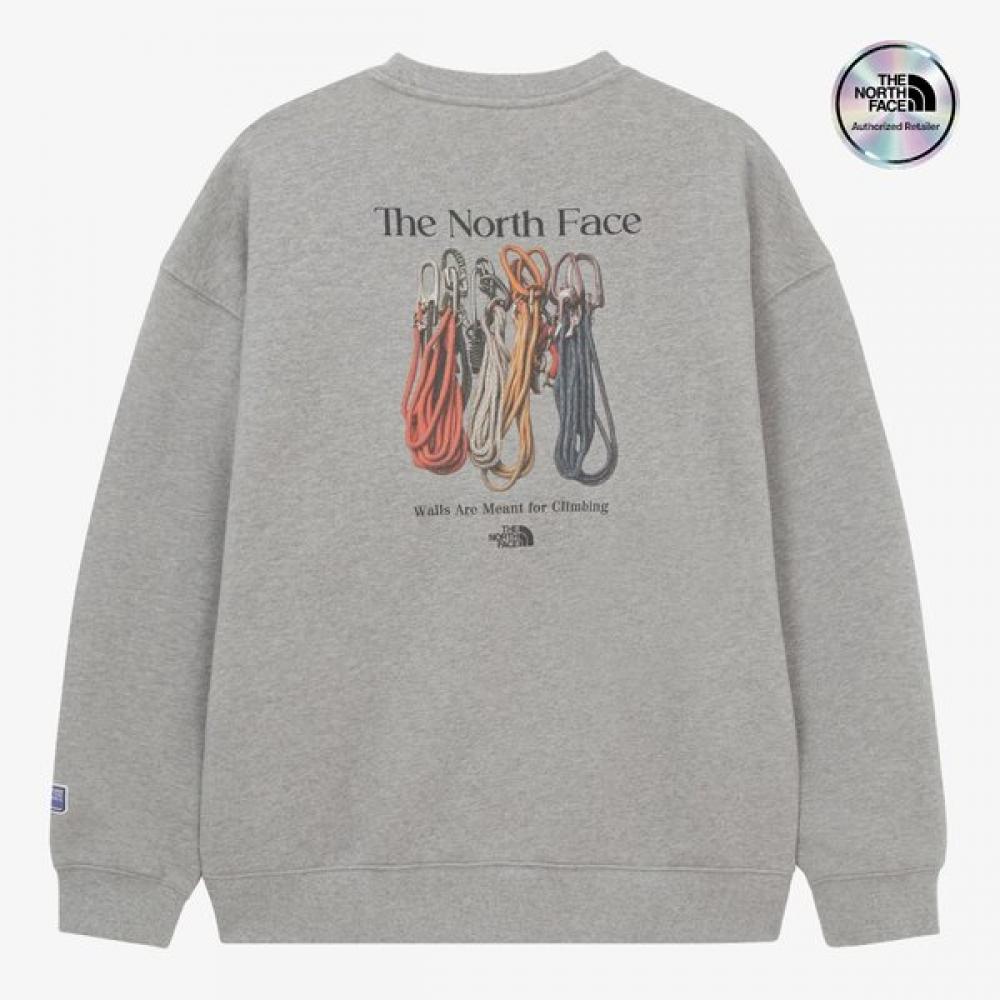 The North Face Men S Carabiner SweatShirt Melange Grey Nm5mr55b MELANGE GREY/090