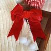 Cloth Velvet Red Bow Hairpin Plush Ancient Style Hairpin Cute Hanfu Hair Sticks  Baby