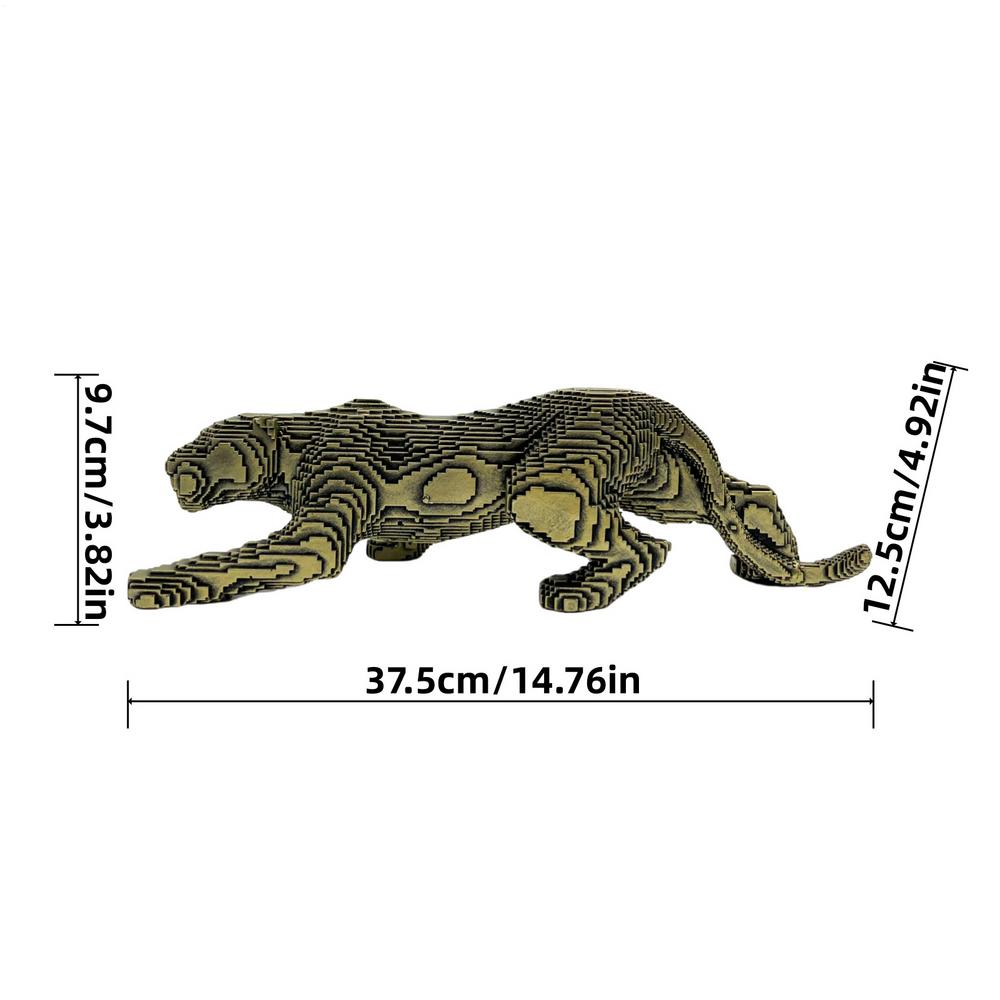 Resin Cheetah Figurine Leopard Sculpture Decorations Table Top Leopard Art Statue For Desktop Kitchen Table Bookshelf Living коричневый